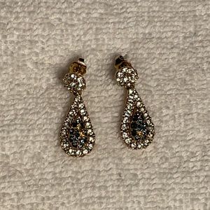 blue and white earrings